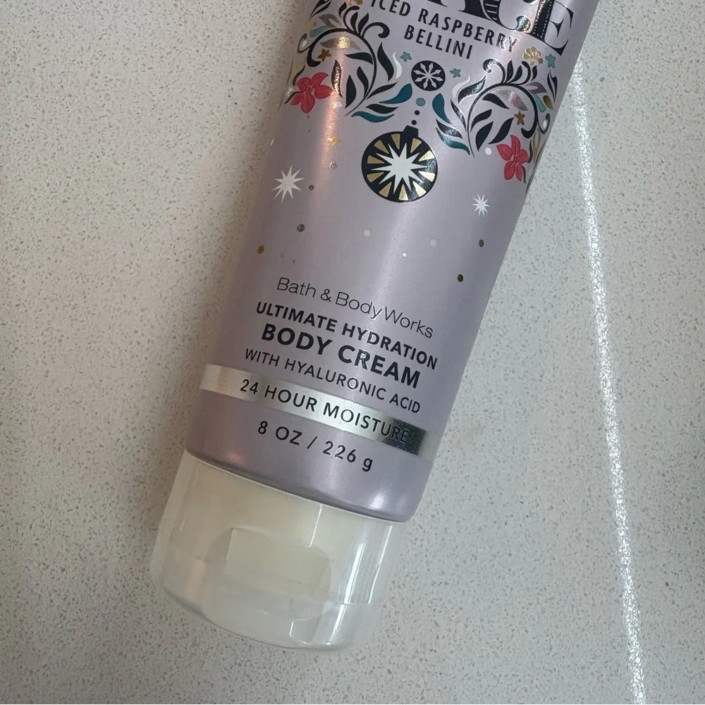 Bath & Body Works Iced Raspberry Bellini Body Cream - Silver and Pink